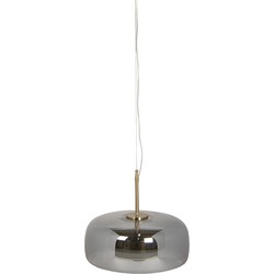 Clayre & Eef Hanglamp  Ø 33x16/160 cm LED Grijs Metaal Hanglamp Eettafel