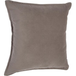 Atmosphera Bank/sierkussens huiskamer Sophia - 45 x 45 cm - taupe - polyester - met rits - Sierkussens