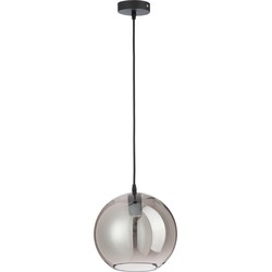  J-Line Hanglamp Glas Bol Modern Zilver - Medium