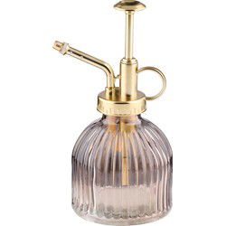 Arti casa Plantenspuit/vernevelaar van glas - 200 ml - lichtroze/goud - 16.5 cm - Plantenspuiten