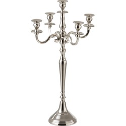 J-line - Kandelaar 5-arm Klassiek Aluminium Zilver Small - 35.5x35.5x63cm