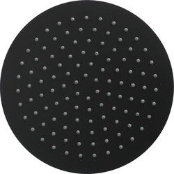 Luzzo® Regendouchekop Ø25 cm - Universele extra Platte Hoofddouche Rond RVS - Zwart