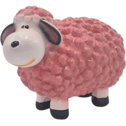 Tuinbeeld Schaap 15cm Roze