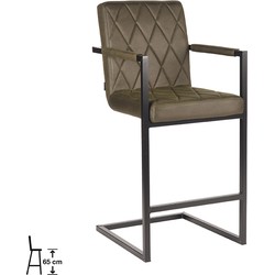LABEL51 Barkruk Denmark - Army green - Microfiber - Zithoogte 67