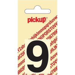 Plakcijfer Helvetica 40 mm Sticker zwarte cijfer 9 - Pickup