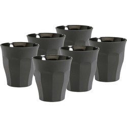 Set van 12x stuks koffie/espresso glazen grijs 90 ml Picardie - Koffie- en theeglazen