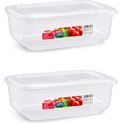 8x diepvries vershoudbakje met stevige deksel 2500 ml 26 x 17 x 8 cm - Vershoudbakjes