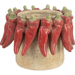 Clayre & Eef Bloempot Beige Terracotta