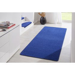 Loper Uni Laagpolig Effen Vloerkleed - Fancy - Blauw - 100x150 cm