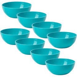 Plasticforte kommetjes/schaaltjes - 8x - kunststof - 12x5 cm - blauw - Kommetjes