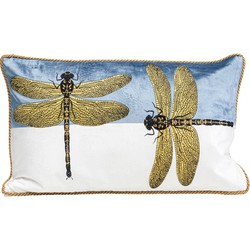 Kussen Glitter Dragonfly White 50x30cm