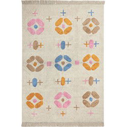 DARAN - Laagpolig vloerkleed - Lichtbeige - 160 x 230 cm - Katoen