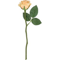 Top Art Kunstbloem roos Nina - perzik kleur - 27 cm - kunststof steel - decoratie bloemen - Kunstbloemen