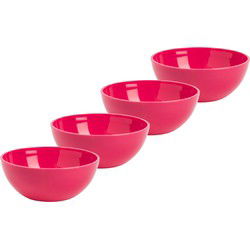 Plasticforte kommetjes/schaaltjes - 4x - kunststof - 12x5 cm - roze - Kommetjes