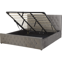 AMIENS  - Bed met opbergruimte - Grijs - 180 x 200 cm - Fluweel