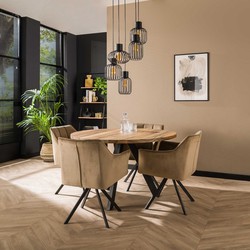 Hanglamp Getrapt - Mix Metal Charcoal - 5-Lichts - 180x47x47cm