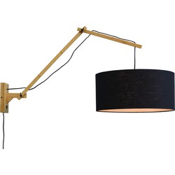 Wandlamp Andes - Bamboe/Zwart - 95x47x55cm