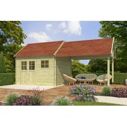 Woodlands blokhut Coventry XL groen geïmpregneerd, 720 x 320 cm