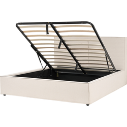 MOISSAC - Bed - Beige - 160 x 200 cm - Polyester