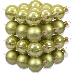 72x stuks glazen kerstballen salie groen (oasis) 4 cm mat/glans - Kerstbal