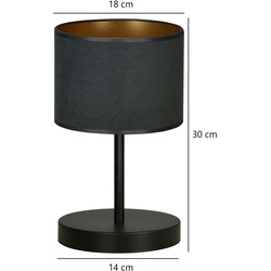 Middelfart tafellamp zwart 1x E27