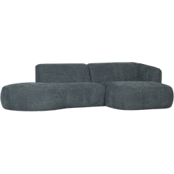 WOOOD Polly Chaise Longue Rechts - PES - Blauw/Groen - 71x258x150