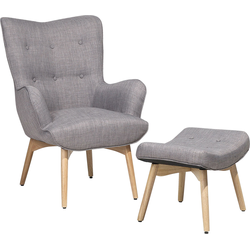 Beliani VEJLE - Fauteuil-Grijs-Polyester