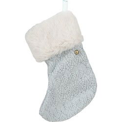 Clayre & Eef Kerstsok Blauw Synthetisch