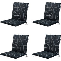 Madison -  Stapelstoelkussen Joah grey - Ca. 97x49 cm - Set van 4