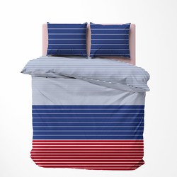 Nautica Ranforce Katoenen Dekbedovertrekset Moonrise Blauw Rood 240 x 200/220 cm