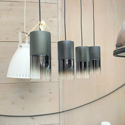Industriële Hanglamp  Robin - Glas - Zwart - 4 lichts - Hanglampen eetkamer - 28W