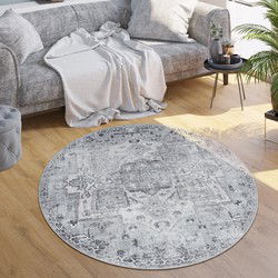 Laagpolig Vintage Vloerkleed - Livotta - Grijs - 160x220 cm