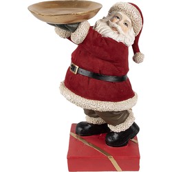 Clayre & Eef Kerstdecoratie Beeld Kerstman 26 cm Rood Kunststof