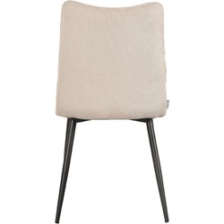 LABEL51 Eetkamerstoel Riv - Naturel - Stof - Black Frame