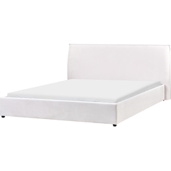 Beliani LAVAUR - Waterbed-Wit-Fluweel