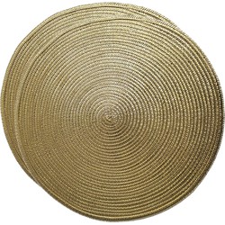 Set van 2x stuks ronde placemats metallic goud look diameter 38 cm - Placemats