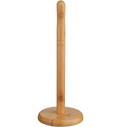 Ronde keukenrolhouder naturel 12,5 x 32 cm van bamboe hout - Keukenrolhouders