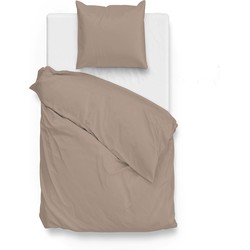 Zo!Home Dekbedovertrek Satinado Praline Brown 140 x 200 220 cm + 1 sloop 60 x 70 cm