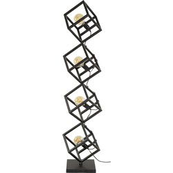 Vloerlamp Metaal Zwart - LED - 4-Lichts - 35x35x150cm - Kubus