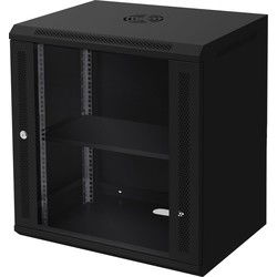 Netwerkkast 12 U serverkast 19 inch zwart 600 x 635 x 450 mm volledig gemonteerd Draagvermogen 60 kg
