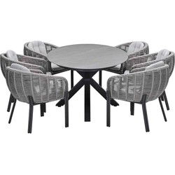 Garden Impressions Padula tuinset 7-delig - Scot tuintafel Napoli sand 230x115 cm