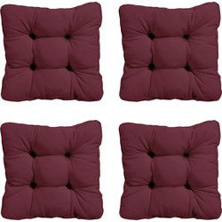 Madison -  Zitkussen Florance Panama bordeaux - Ca. 47x47 cm - Set van 4