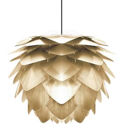 Silvia Mini hanglamp brushed brass - met koordset zwart - Ø 32 cm