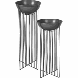 FICARIA - Bloempot set van 2 - Zwart  - Metaal