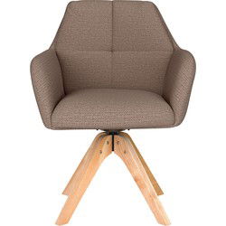 Housecraft Living Pete Eetkamerstoel Draaibaar Hout Taupe
