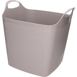 Bathroom Solutions Opbergmand/kuip/emmer - flexibel kunststof - grijs - 25 liter - Opbergmanden
