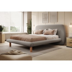 Meubella Tweepersoonsbed Udex - Grijs - 160x200 cm