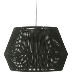 Kave Home - Cantia katoenen plafondlamp met zwarte afwerking Ø 36,5 cm