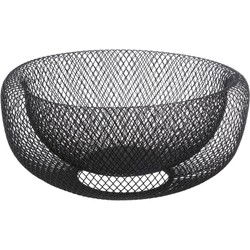 Secret de Gourmet Fruitschaal / fruitmand - zwart - metaal - 27cm - Fruitschalen
