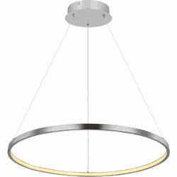 Enkelvormige LED cirkel hanglamp | Ø60 CM | Nikkel | Woonkamer | Eetkamer | Hal